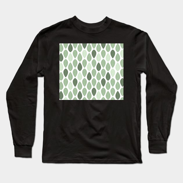 Grean Leaf Pattern Long Sleeve T-Shirt by cletterle